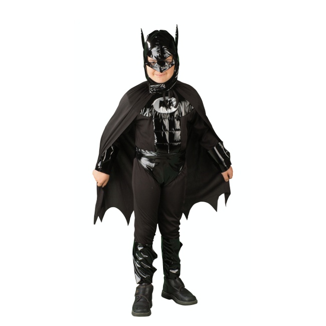 Vista delantera del disfraz de hombre murciélago infantil en tallas 3 a 10 años