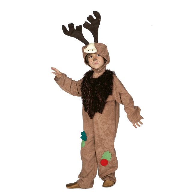 Vista principal del disfraz de reno navideño infantil en tallas 3 a 10 años