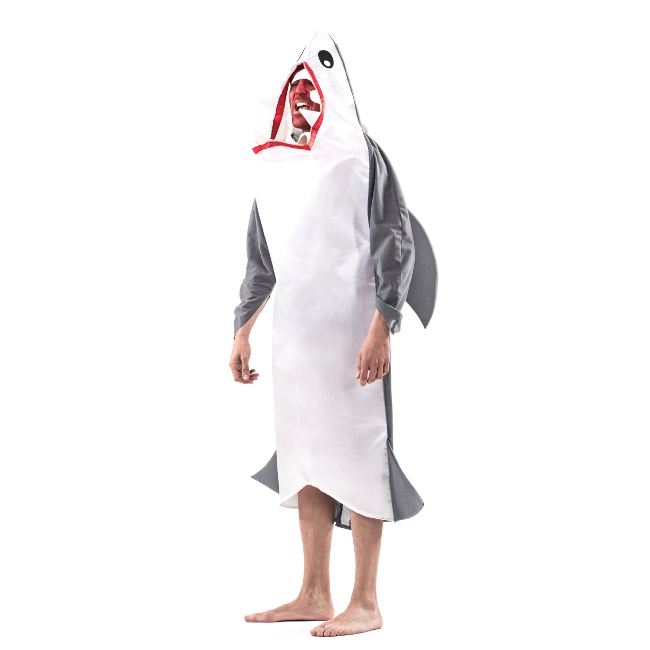 Vista principal del disfraz de tiburón blanco en talla M-L