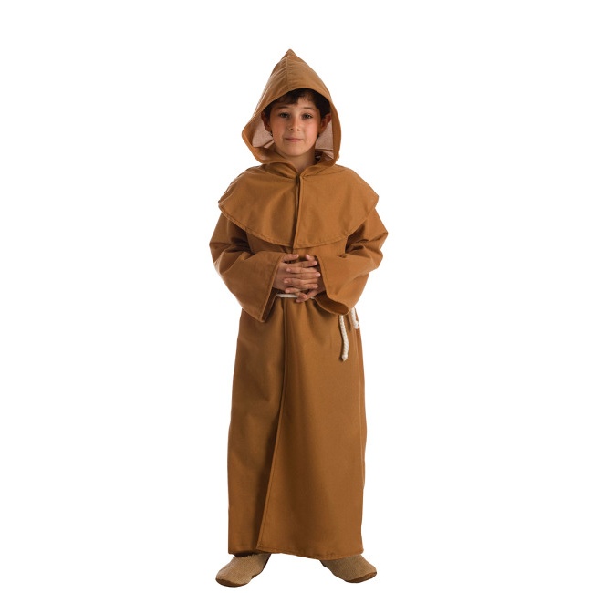 Vista principal del disfraz de monje infantil en tallas 3 a 10 años