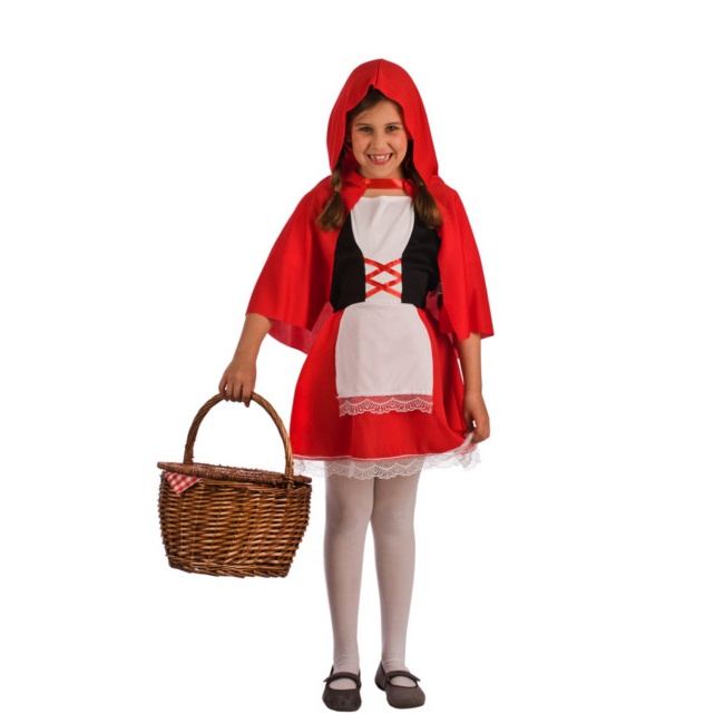 Disfraz Caperucita Roja Para Niñas Con Capucha Y Canasta Cosplay. Cuento