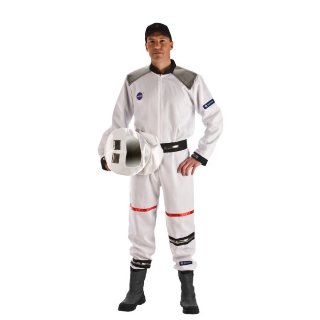 Vista delantera del disfraz de astronauta del espacio en talla M-L
