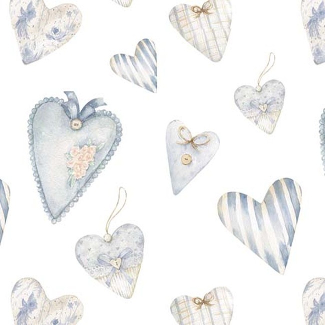 Foto detallada de papel cartonaje de corazones azules de 32 x 43,5 cm - Artis decor - 5 unidades