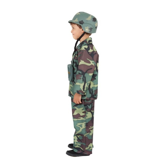 Foto lateral/trasera del modelo de paracaidista militar infantil