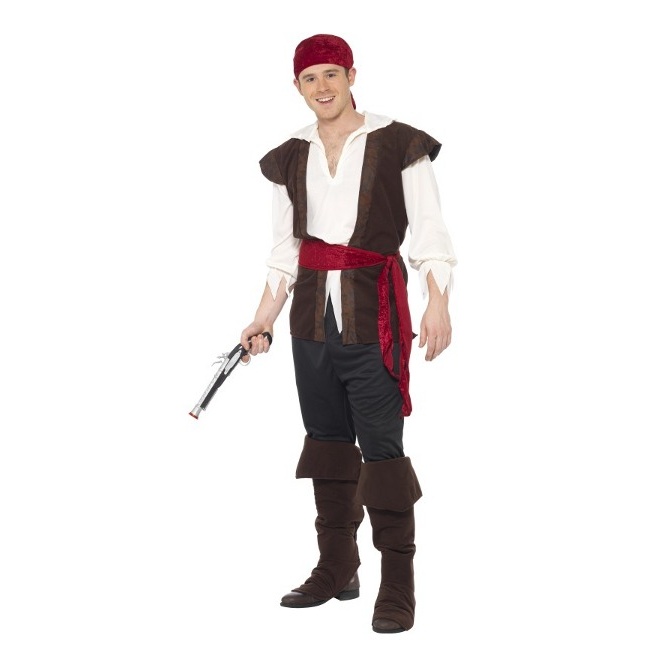Vista principal del disfraz de pirata de ultramar en stock