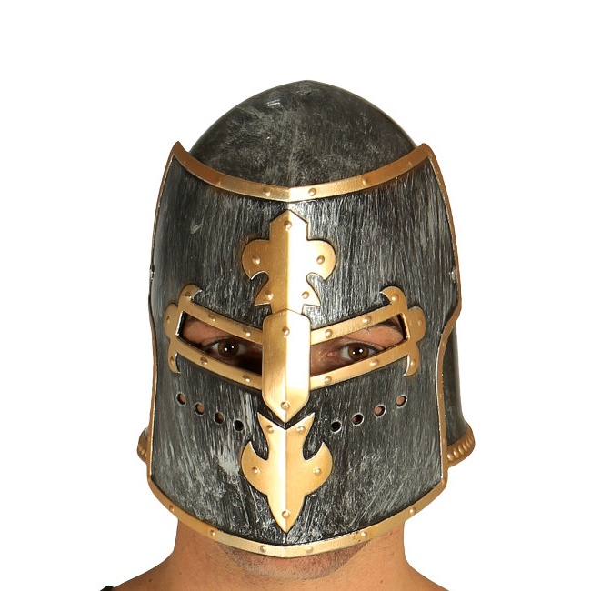 Vista principal del casco de caballero medieval - 60 cm en stock