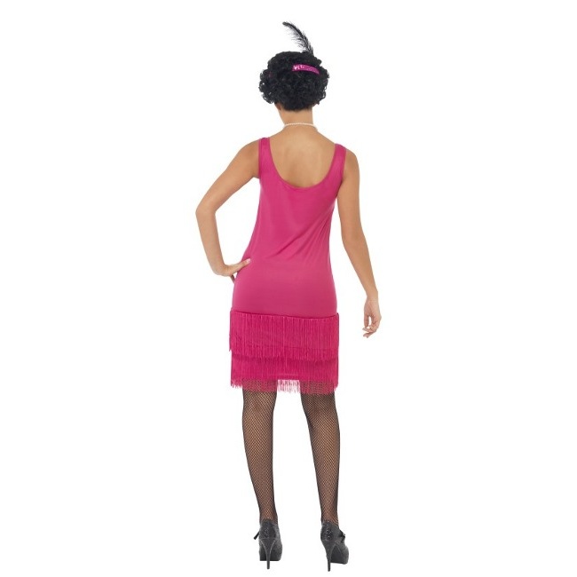Foto lateral/trasera del modelo de Charleston rosa con lentejuelas