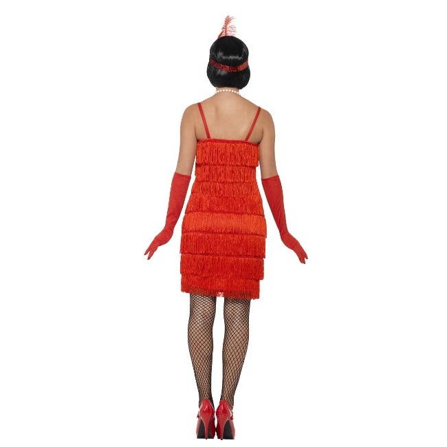 Disfraz de charleston con flecos rojo de los años 20 por 28,00 €