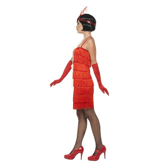 Disfraz de charleston con flecos rojo de los años 20 por 27,75 €