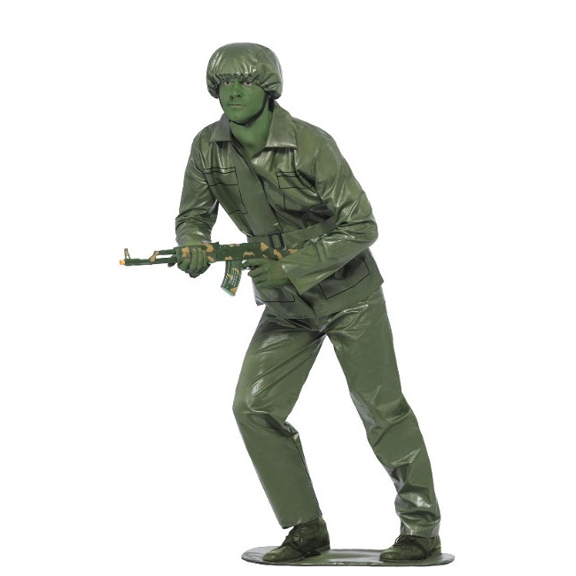 Vista principal del disfraz de soldado de juguete verde en stock