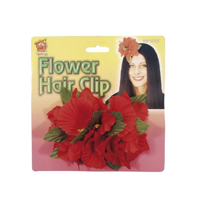 Foto detallada de flor hawaiana roja