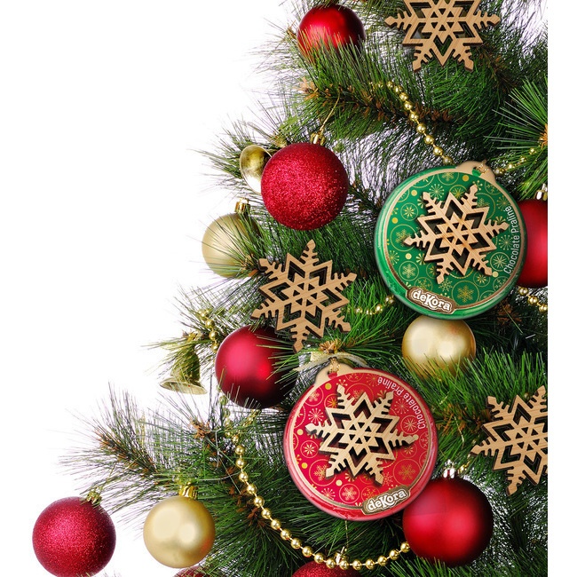 Foto detallada de colgante para el árbol de Navidad de chocolate de 24 gr - Dekora - 1 unidad