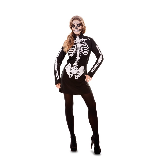 Desempacando es inutil gramática Disfraz de esqueleto con vestido para adulta por 16,25 €