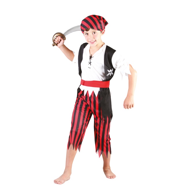 Vista principal del disfraz de pirata berberisco con gorro en tallas 3 a 12 años