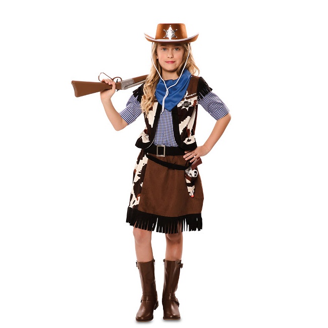 Vista principal del disfraz de cowboy vaquero en tallas 3 a 12 años