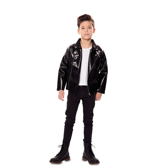 Vista principal del disfraz de chico rebelde rockero en tallas 5 a 12 años