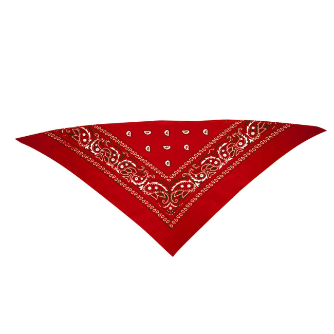 Vista delantera del pañuelo rojo de vaquero de 40 x 40 cm en stock