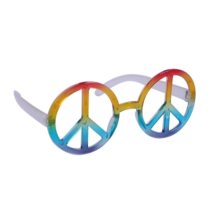 Vista delantera del gafas hippie multicolor en stock