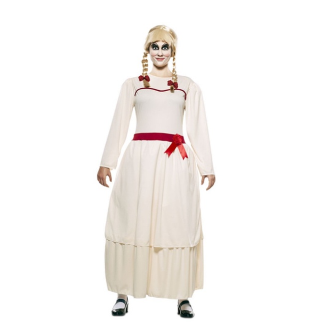 inoxidable cáncer Consulta Disfraz de muñeca diabólica con vestido blanco para mujer por 23,25 €