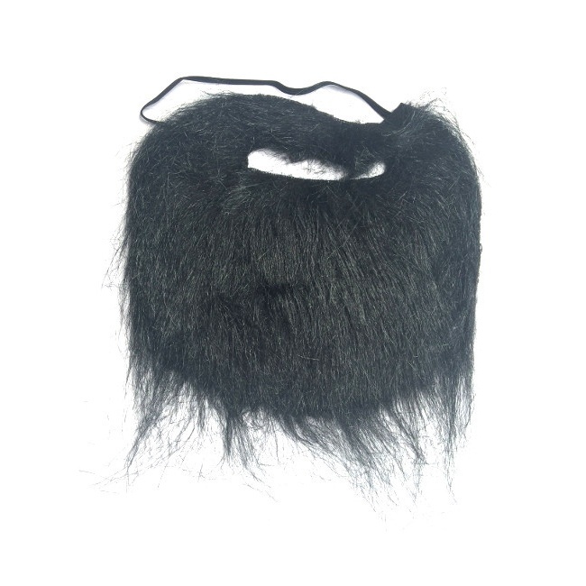 Vista frontal del barba negra lisa en stock