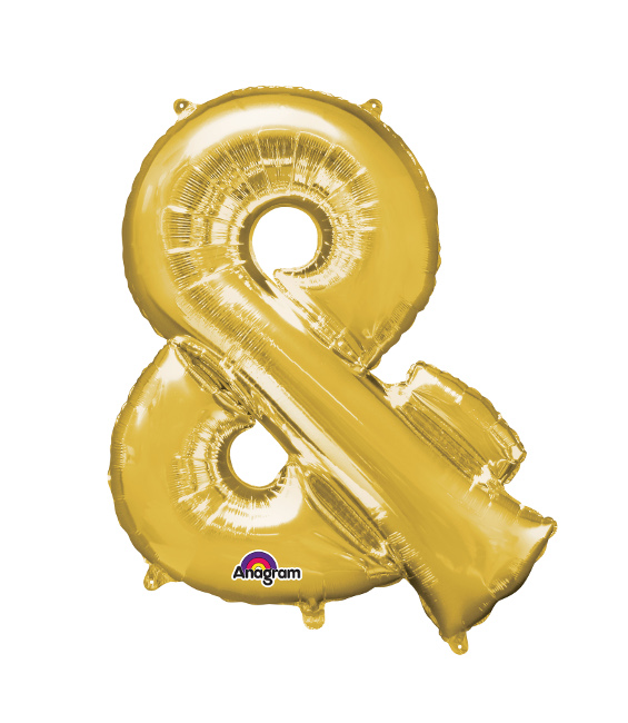 Vista frontal del globo de letra de gigante dorada de 86 cm - Anagram en stock