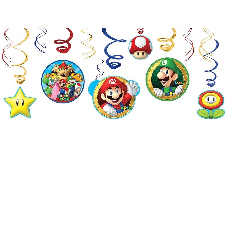 Vista principal del colgantes decorativos de Super Mario - 12 unidades en stock