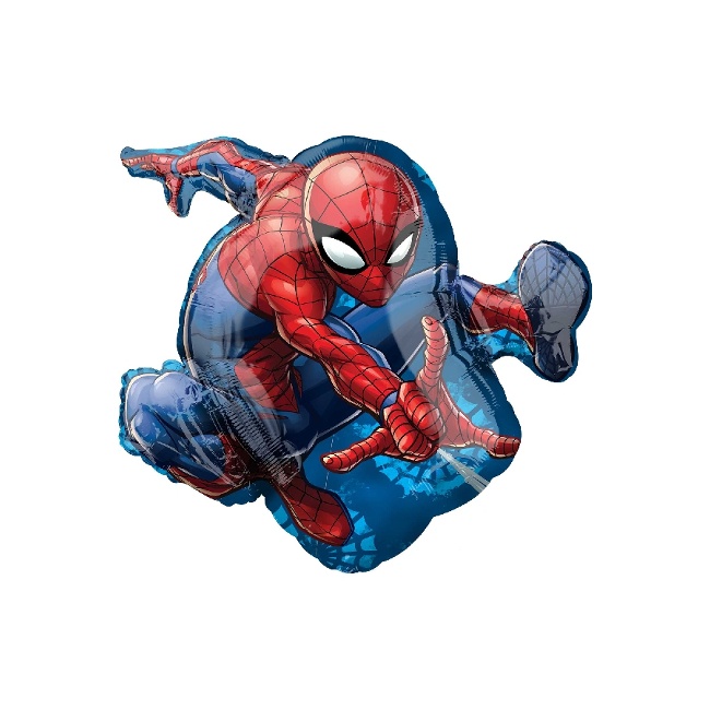 Vista frontal del globo de Spiderman silueta de 73 x 43 cm - Anagram en stock
