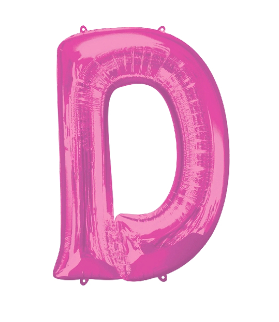 Vista delantera del globo de letra rosa de 86 cm - Anagram en stock