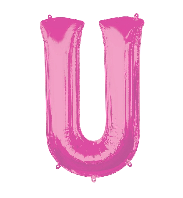 Vista delantera del globo de letra rosa de 86 cm - Anagram en stock