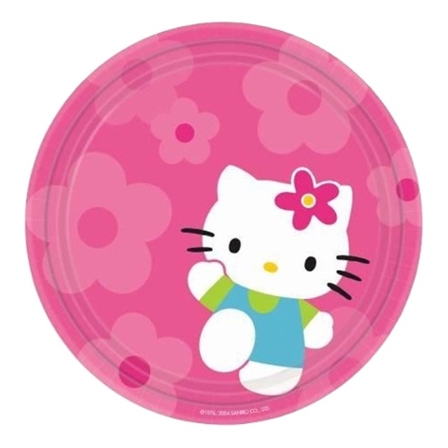 Vista frontal del platos de Hello Kitty de 23 cm - 8 unidades en stock