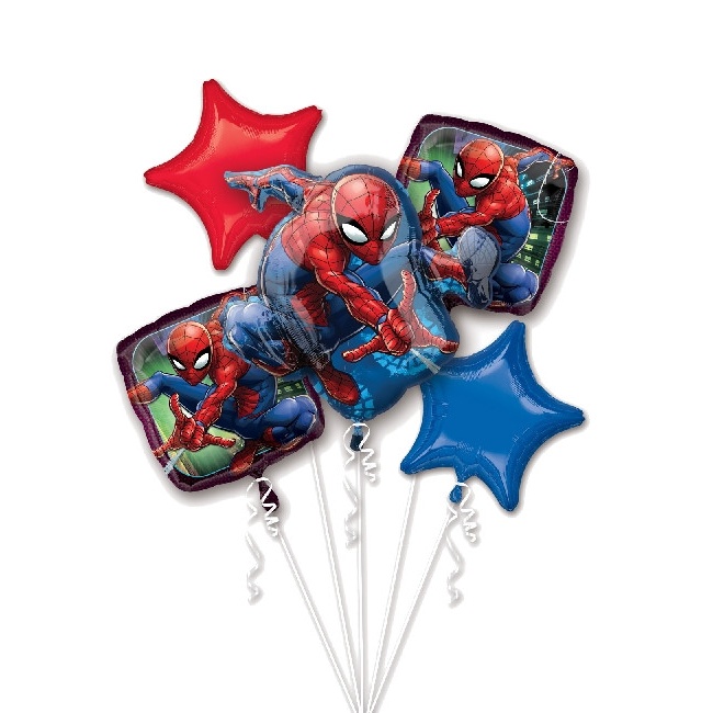 Vista frontal del bouquet de Spiderman - Anagram - 5 unidades en stock