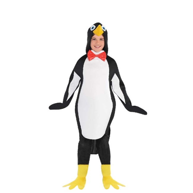 Vista principal del disfraz de pingüino en tallas 3 a 12 años