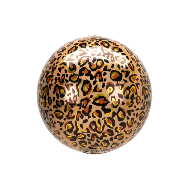 Vista delantera del globo orbz de leopardo de 38 x 40 cm - Anagram en stock