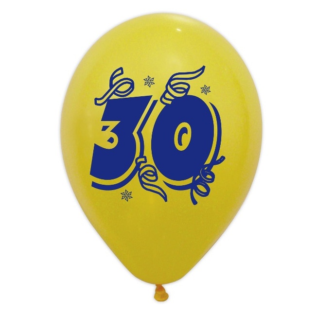 Globos 30 cumpleaños de 25 cm - 8 unidades por 1,50 €