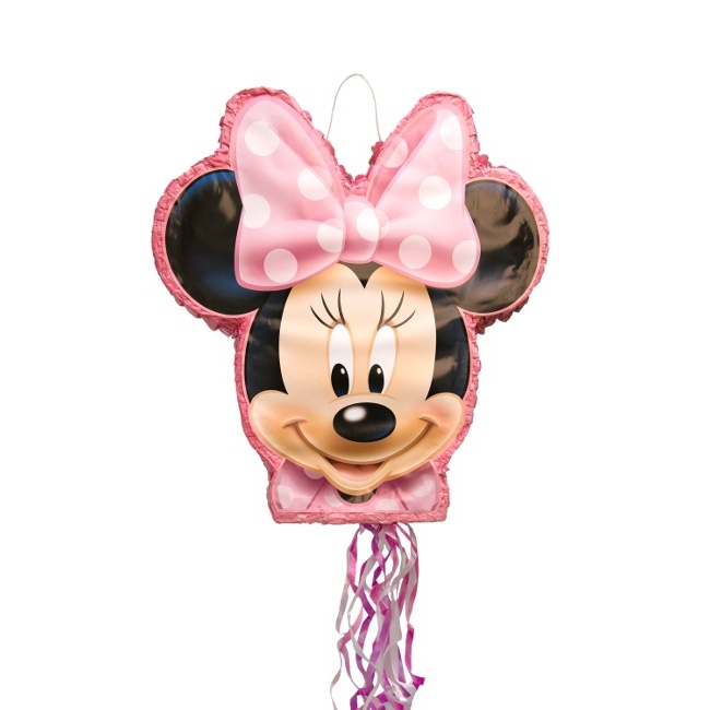 Vista principal del piñata 3D de Minnie Mouse de 50 x 45 cm en stock