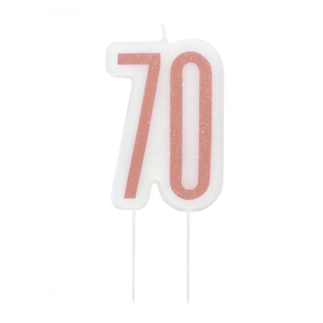 Vista principal del vela de números rosa de 7 cm en stock