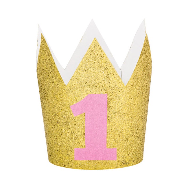 Corona cumpleaños 1 año con purpurina por 3,75 €