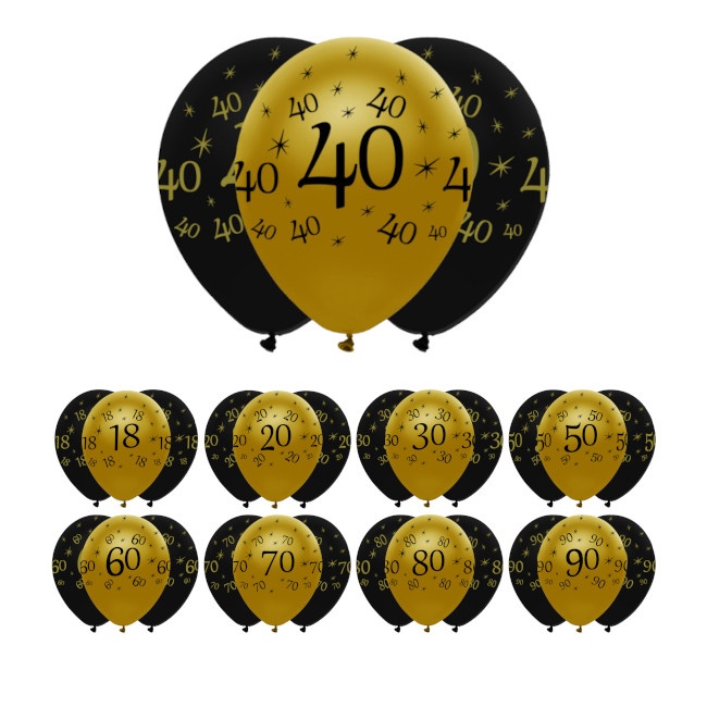 Globos negros (12 unidades) 