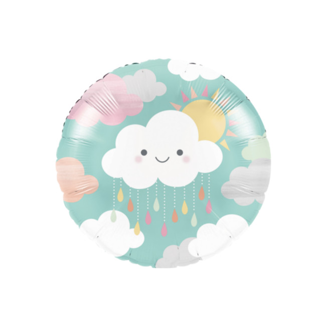 Vista principal del globo redondo de Clouds Party de 46 cm - Creative Converting en stock