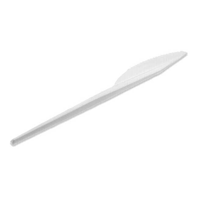 Cuchillos de 16,5 cm de plástico blanco - 20 unidades