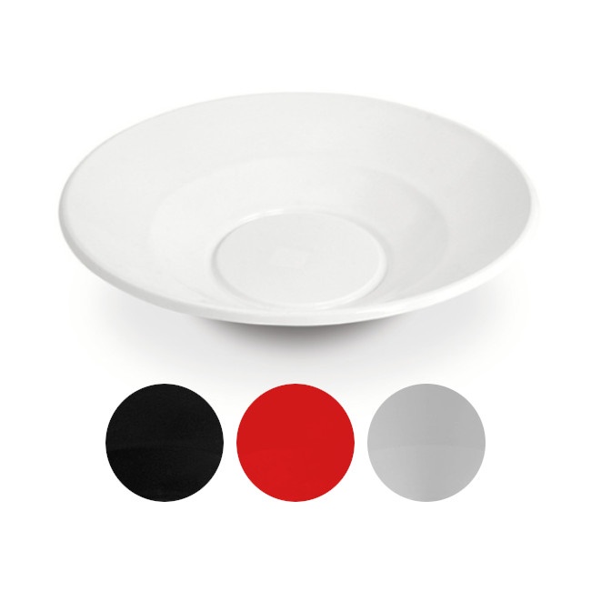 Vista delantera del ensaladera redonda de 27 cm - Maxi Products - 2 unidades en color blanco, negro, plateado y rojo