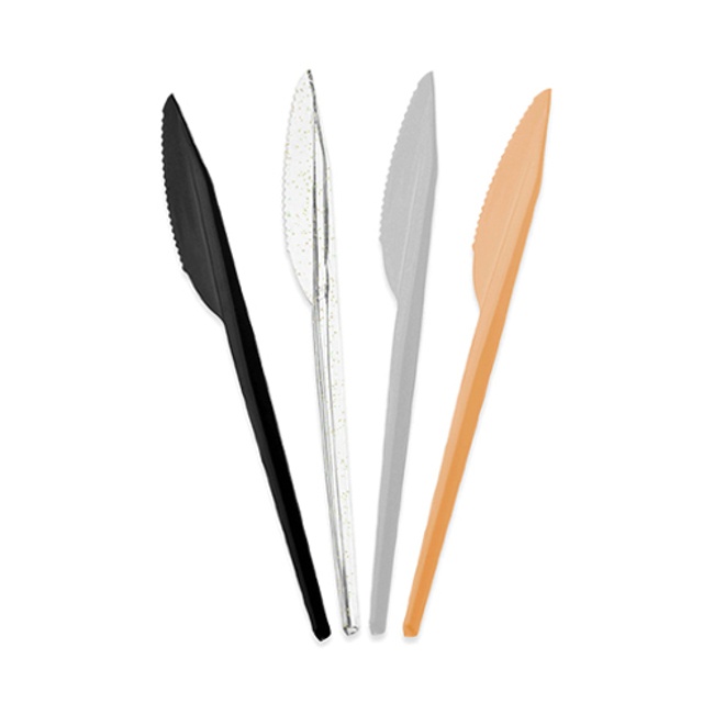 Vista frontal del cuchillos de gala colores surtidos de 16 cm - Maxi Products - 16 unidades en stock