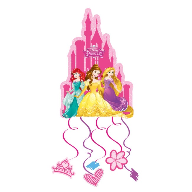 Vista frontal del piñata de las Princesas Disney en stock