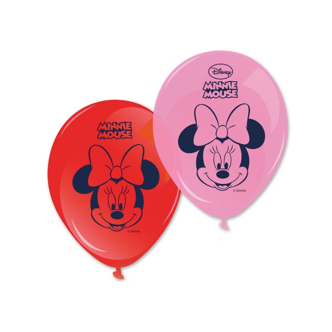 Vista delantera del globos de Minnie Mouse - Procos - 8 unidades