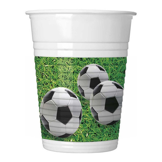 Vista principal del vasos de Fútbol de plástico de 200 ml - 8 unidades en stock