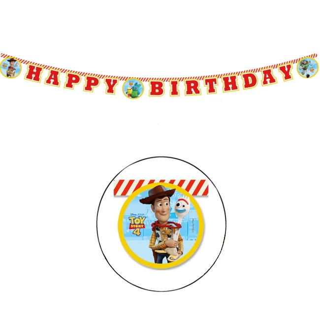 Vista principal del guirnalda de felicidades de Toy Story 4 - 2,00 m en stock
