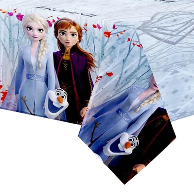 Vista frontal del mantel de Frozen II de 1,20 x 1,80 cm en stock