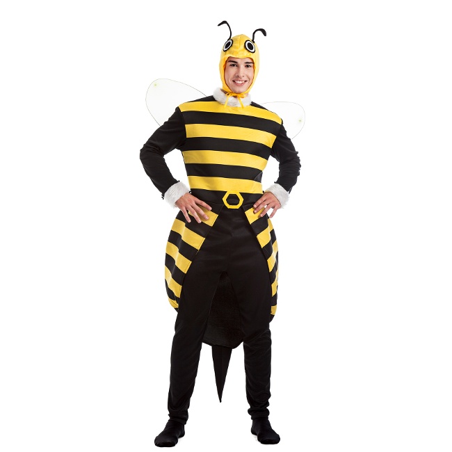 Vista frontal del disfraz de rey abeja en stock