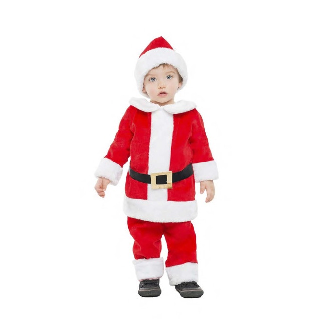 Vista delantera del disfraz de Papá Noel elegante en tallas 0 a 24 meses