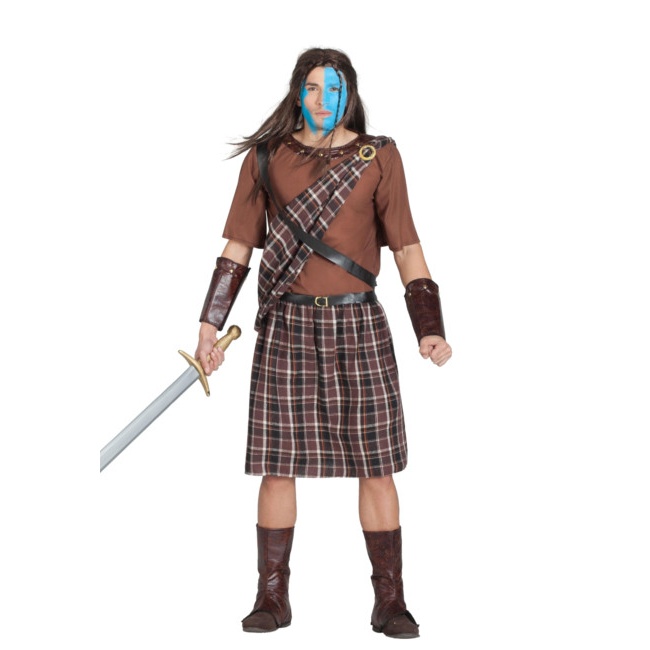 Vista principal del disfraz de guerrero escocés Wallace en stock